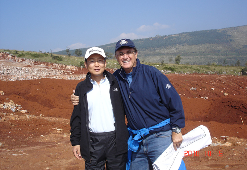 And LEE SCHMIDT, a famous golf course designer, at the construction site.